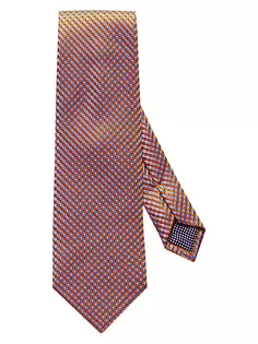 Шелковый галстук с микро-кругом Eton, цвет orange