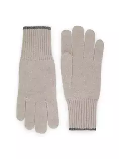 Кашемировые вязаные перчатки Brunello Cucinelli, серый