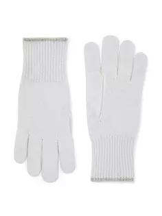 Кашемировые вязаные перчатки Brunello Cucinelli, белый