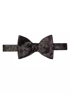 Шелковый галстук-бабочка с цветочным принтом Eton, цвет black silver