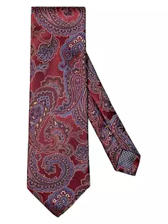 Шелковый галстук с пейсли Eton, цвет burgundy