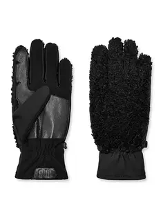 Пуховые перчатки из искусственного меха Ugg, черный