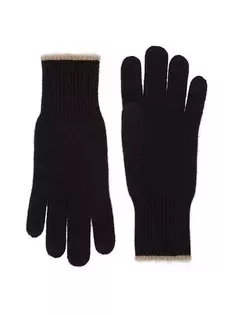 Кашемировые вязаные перчатки Brunello Cucinelli, черный