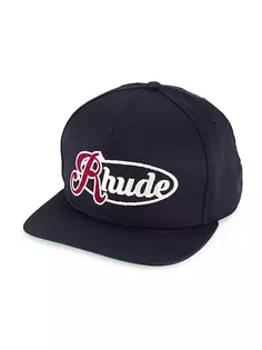 Кепка Snapback с надписью и логотипом R H U D E, темно-синий