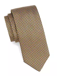 Абстрактный шелковый галстук Canali, желтый
