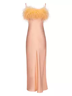 Платье Boheme с перьями Sleeper, светло-персиковый