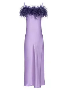 Платье Boheme с перьями Sleeper, цвет lilac