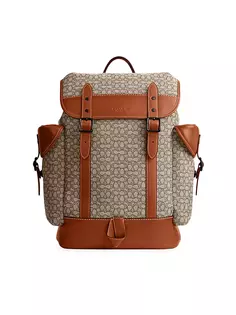 Кожаный рюкзак Hitch с монограммой Coach, цвет cocoa burnished amber