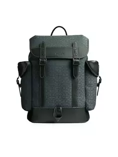 Кожаный рюкзак Hitch с монограммой Coach, цвет amazon green