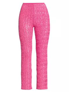 Укороченные брюки-клеш Linettir с пайетками и пайетками Chiara Boni La Petite Robe, цвет spicy pink