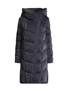 Длинное пальто для спального мешка Donna Karan New York, темно-синий