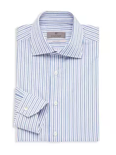 Полосатая классическая рубашка Canali, белый