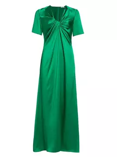 Шелковое платье с короткими рукавами Rosetta Getty, цвет emerald