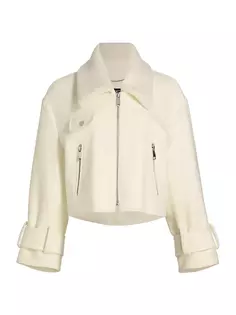 Укороченная шерстяная куртка Marisa Mercer Collective, цвет cream