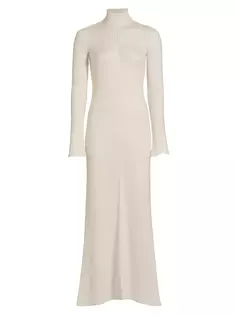 Платье макси с воротником-водолазкой Zeynep Arçay, цвет off white