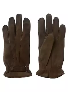 Замшевые перчатки на кашемировой подкладке Original Label Polo Ralph Lauren, цвет dark brown