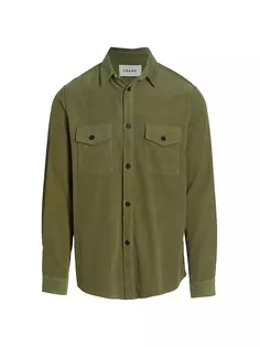 Хлопковая вельветовая рубашка Frame, цвет military green