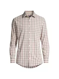 Рубашка в клетку с подветренной стороны на пуговицах спереди Mizzen+Main, цвет cream caribou plaid