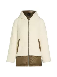 Миланское пальто из шерпы и нейлона Mercer Collective, цвет olive green cream sherpa