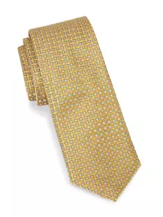 Шелковый галстук с геометрическим рисунком Eton, желтый