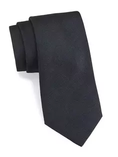 Однотонный шелковый галстук Isaia, черный