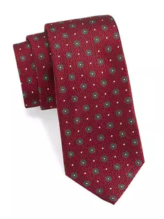 Шелковый галстук с цветочными кругами Isaia, красный
