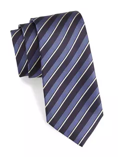 Полосатый шелковый галстук Isaia, синий