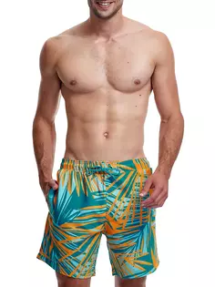 Шорты для плавания с принтом пальм Gottex Swimwear, цвет turq orange