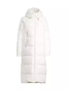 Стеганое длинное пальто Missy Save The Duck, цвет off white