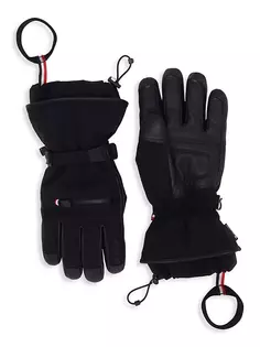 Гренобльские кожаные перчатки Moncler, черный
