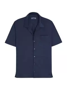 Рубашка из льняного трикотажа New Bah Vilebrequin, цвет bleu marin