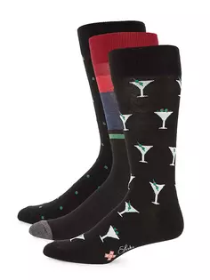 Коллекция HOTSOX Martini Socks Set (3 пары носков) Saks Fifth Avenue, цвет moonless night combo