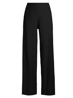 Широкие брюки с высокой посадкой Eileen Fisher, черный