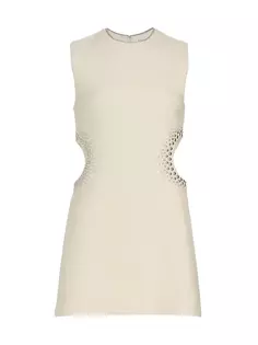 Мини-платье Skyla из смесовой шерсти с украшением A.L.C., цвет buttercream