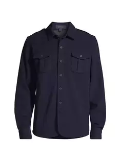 Классическая верхняя рубашка из смеси шерсти и нейлона Sease, синий