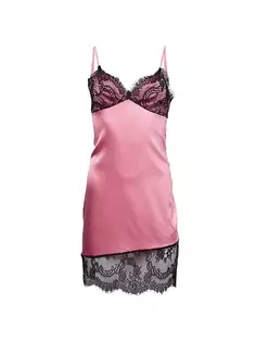 Мини-платье из шелка и кружева Fleur Du Mal, цвет pink cadillac