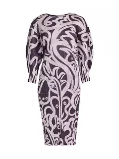 Платье миди Seeker с абстрактной плиссировкой Pleats Please Issey Miyake, фиолетовый