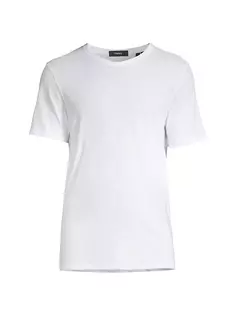 Хлопковая футболка Essential с короткими рукавами Theory, белый