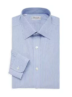 Классическая рубашка в полоску Barrell Charvet, синий