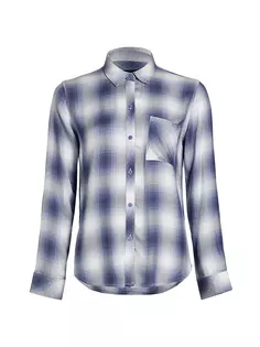 Рубашка Hunter в клетку на пуговицах спереди Rails, цвет pacific ivory blue