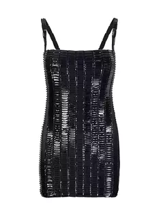 Мини-платье с пайетками The Attico, черный