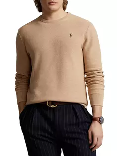 Хлопковый свитер с длинными рукавами Polo Ralph Lauren, цвет camel melange
