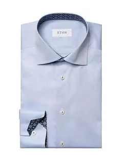 Рубашка приталенного кроя с принтом медальонов Eton, синий