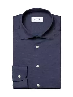 Классическая рубашка приталенного кроя, растягивающаяся в четырех направлениях Eton, синий