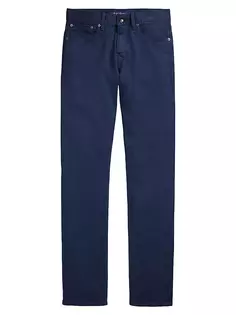 Льняные брюки узкого кроя Ralph Lauren Purple Label, синий