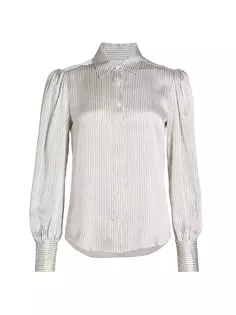 Викторианская шелковая блузка в полоску Frame, мультиколор
