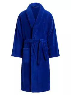 Плюшевый халат из микрофибры Polo Ralph Lauren, цвет heritage royal