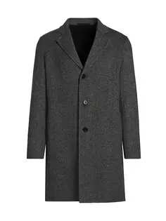 Шерстяное пальто Almec с узором «елочка» Theory, черный