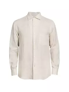 Льняная рубашка на пуговицах «Аризона» Loro Piana, серый