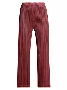 Октябрьские широкие брюки Pleats Please Issey Miyake, цвет burgundy